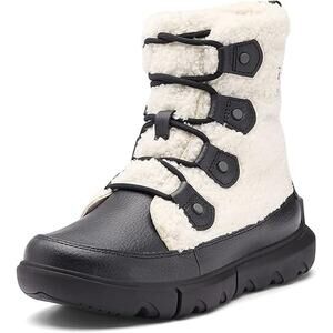 NEW Sorel Women's 5.5 Explorer II Joan Cozy Boot  Sea Salt White Black
